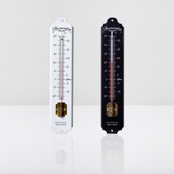 Thermomètre Traditionnel émaillé blanc en simple graduation