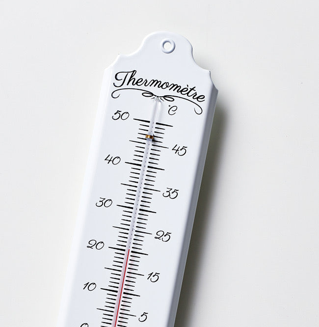Thermomètre Traditionnel émaillé blanc en simple graduation