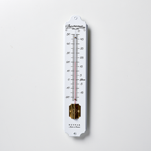 Charger l&#39;image dans la galerie, Thermometre traditionnel émaillé blanc qualité extérieur pour décoration maison et jardin
